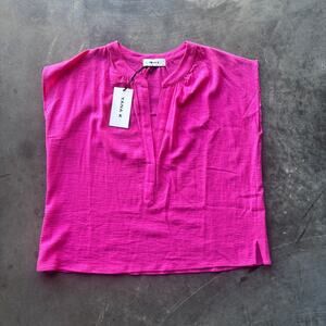 Yana K Island Top Blouse Women's Medium Fuchsia V-Neck Sleeveless Tank Top - NWT